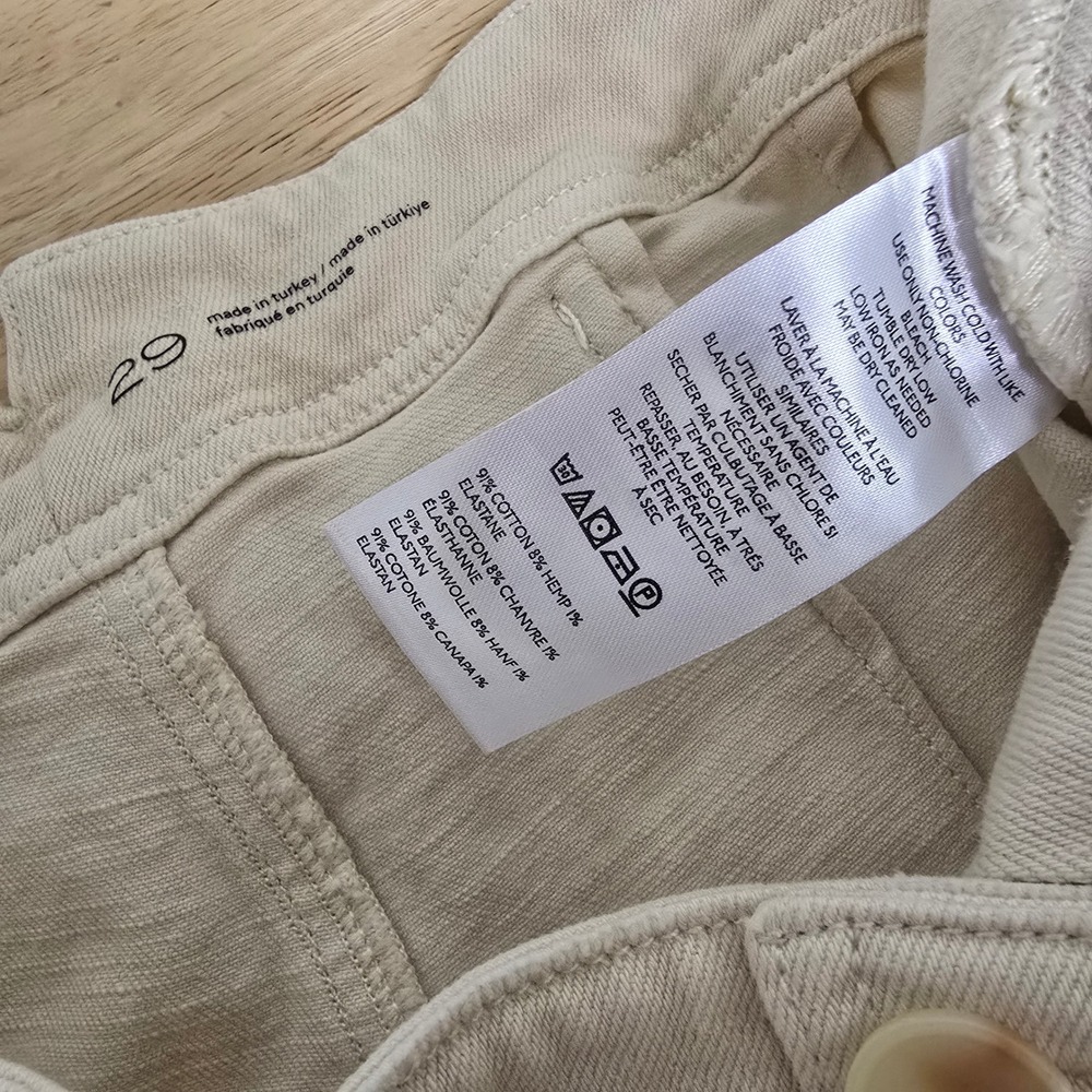Pilcro and the Letterpress Cream Cotton Hemp Cinch Back Utility Shorts Size 29 - Picture 4 of 7